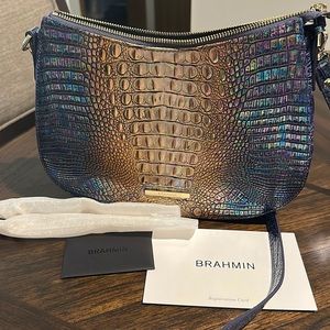Brahmin Shayna Bluestone Ombré mini Melbourne with care and registration card.